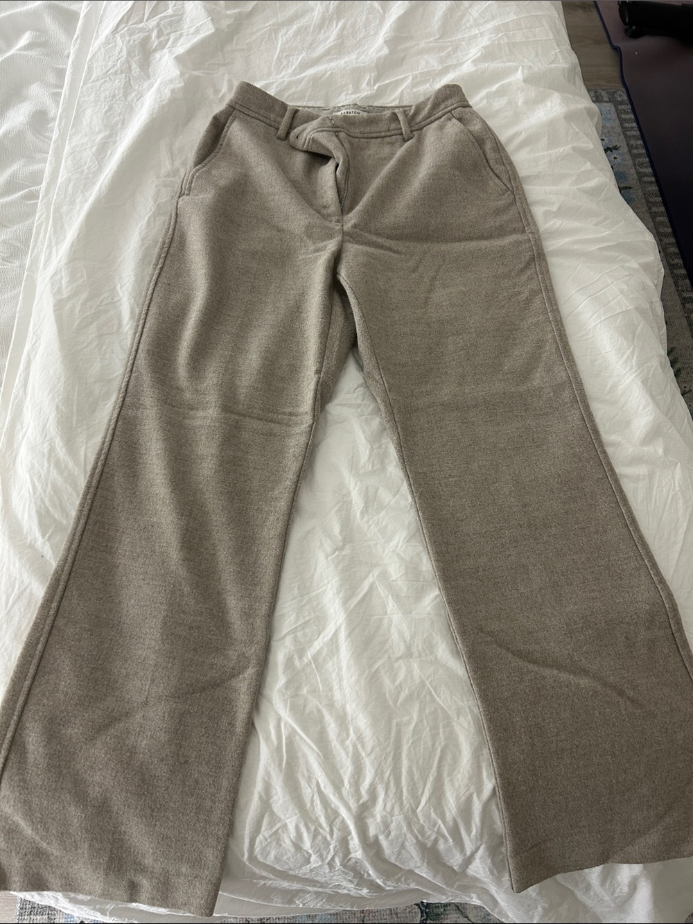 Babaton Aritzia Wool Blend Tan High Waist Trouser Pants Size 6